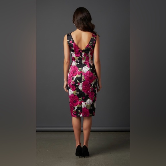 Maggy London Pink and Black Floral Dress - Picture 2 of 2